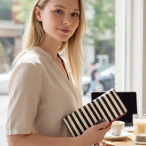 Henri Bendel Black and White
Striped Wallet